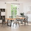 vidaXL Dining Table Legs - U-Shaped Steel, Black, Adjustable Height - 2 of 4