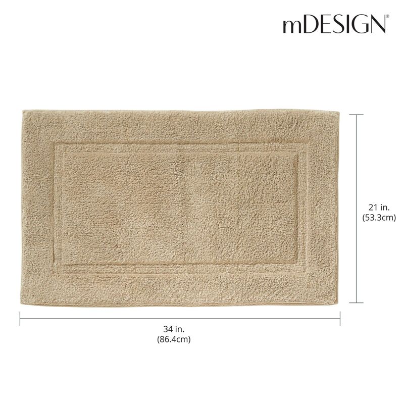 mDesign 100% Cotton Bath Mat, Hotel-Style Bathroom Floor Rug, 2 Pack, 4 of 9