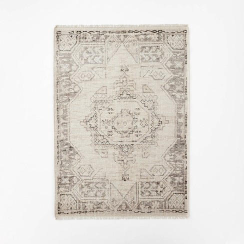 5' x 7'' Braided Outdoor Rug with Fringe Neutral/Ivory - Threshold™  designed with Studio McGee