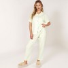 Anna-Kaci Lounge Women's Gingham Print Two-Piece Pajama Set with Short Sleeve Button Top and Relaxed Fit Pants - 4 of 4