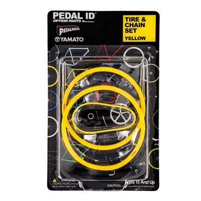 Yamato Pedal Id 1:9 Scale Bicycle: Tire & Chain Set: Yellow