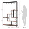 5-Tier Tall Indoor Plant Stand with Hanging Hooks and Large Metal Shelf - Multi-Purpose Display Rack for Garden - 2 of 4