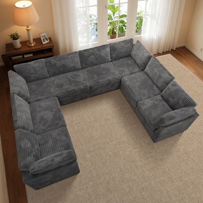 XIZZI Luxury Modular Sectional Sofa Couch, Oversized Cloud Couch for Living Room, Deep Seat Upholstered Convertible Sleeper Sofa