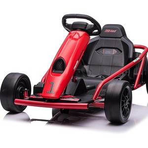 24V 9Ah Kids Ride On Go Kart Toy, High Speed 8.1MPH Drifting Car with Powerful Motors, Large Seat,Slow Start Function,for Kids 8-12 Years - 1 of 4