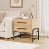 Coucheta Drawer Nightstand – Mid-Century Modern Wide Side Table with Metal Legs for Bedroom & Living Room - 2 of 4