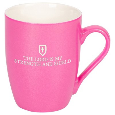 Elanze Designs The Lord Is My Strength And Shield Princess Pink 10 ounce New Bone China Coffee Cup Mug
