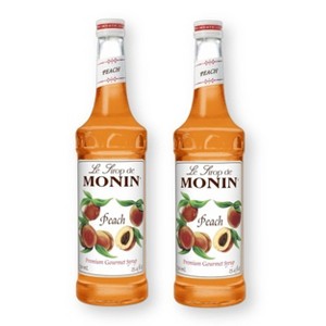 Monin Peach Syrup for Cocktails, Coffee, and Beverages 750 Ml. / 25.4 Fl. Oz. (Pack of 2) - 1 of 4