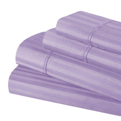 300 Thread Count Cotton Stripe Deep Pocket Luxury Bed Sheet Set by Blue Nile Mills