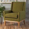 TOAOTBNBO Square Back Accent Chair with Wood Legs, Breathable Fabric Armchair with Soft Padded Seat Mid-Century Lounge Chair for Office - 3 of 4