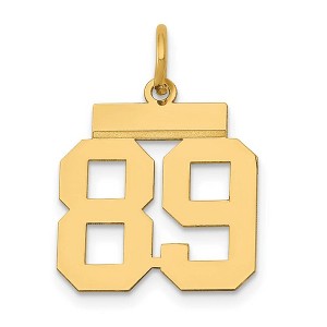 Black Bow Jewelry 14k Yellow Gold, Athletic Collection, Small Polished Number 89 Pendant - 1 of 4