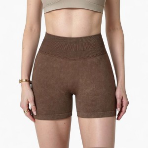 Anna-Kaci Women's High Waist Ribbed Seamless Biker Shorts with Stretch Fabric and Smooth Fit - 1 of 4