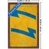 Trends International NFL Los Angeles Chargers - Logo 25 Framed Wall Poster Prints Mahogany Framed Version 14.725" x 22.375" - 3 of 4
