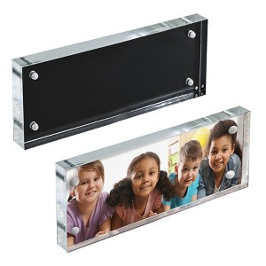 Azar Displays Acrylic Block Frame with Metal Back Plate, 2-Pack - 1 of 4