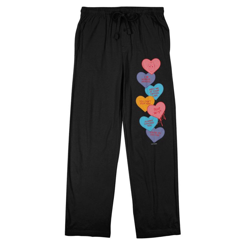 Friday the 13th Valentine's Day Men's Black Sleep Pants, 1 of 4