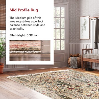 Olive Synthetic Oriental Fringe Runner Rug, 2' 6" x 6'