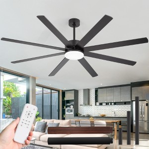 Airsurfer Ceiling Fan with LED Light and Remote Control Black Ceiling Fan with  Plywood Blades 6 Speed Reversible Quiet DC Motor for Livingroom - 1 of 4