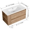ChicFurnit Bathroom Vanities 36 Inch Wall Mounted Vanity with Ceramic Sink and Soft Close Drawer for Bathroom, Beige, 35.9"*18.3"*19.7" - 3 of 4
