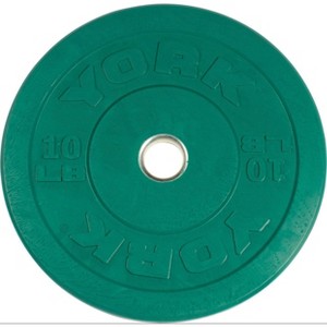 York Barbell Rubber Training Bumper Plates Durable Color-Coded Olympic Weightlifting Plates for Home and Gym Workouts - 1 of 1