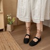 Anna-Kaci Women's Sheer Crew Socks with Flocked Heart Pattern and Reinforced Toe and Heel 2-Pack - 4 of 4