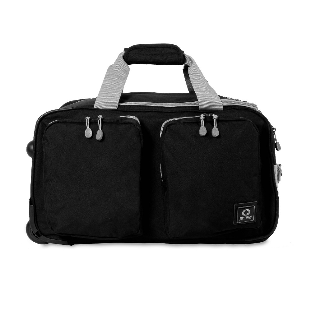 Photos - Travel Bags JWorld Duane 46L Wheeled Duffel Bag - Black