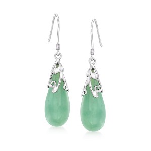 Ross-Simons Jade Teardrop Earrings in Sterling Silver - 1 of 4
