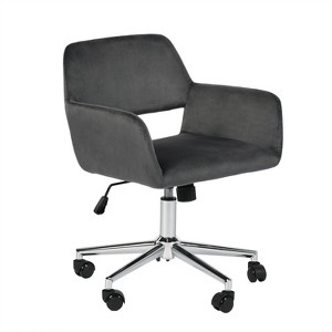 HomeRoots Gray and Silver Adjustable Height Swivel Rolling Office Chair - 1 of 4