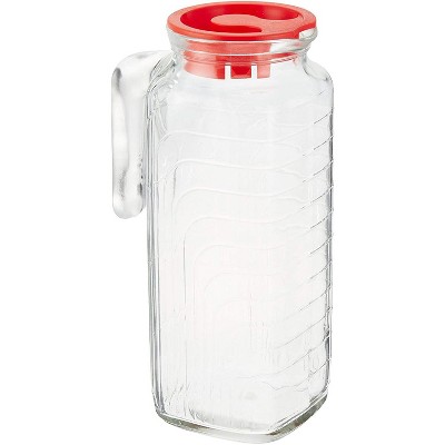 Bormioli Rocco Gelo Glass Jug/Pitcher with Lid, 41-Ounce