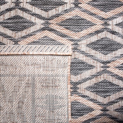 Square Black Synthetic Flat Woven Area Rug, 6'7" x 6'7"