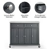 HomeStock  Avery Rolling Storage Cart and Kitchen Island with Shelves, Microwave Stand, Coffee Bar, Gray - 3 of 4