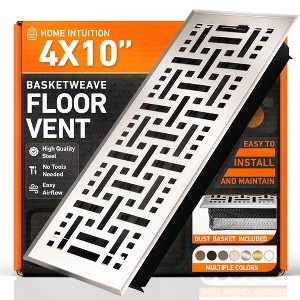 Basketweave Floor Register Vent with Mesh Cover Trap - 1 of 4