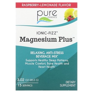 Pure Essence Ionic-Fizz, Magnesium Plus, Raspberry-Lemonade, 15 Sticks, 0.2 oz (5.7 g) Each - 1 of 3
