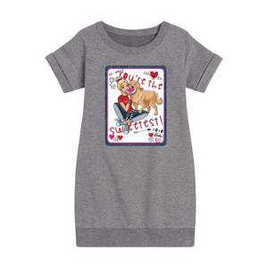 - Barbie - You're The Sweetest Barbie Graphic Short Sleeve Fleece Dress - 1 of 3