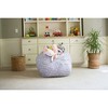 CreativeQT Stuff ’n Sit XL 38’’ Bean Bag Storage Cover for Stuffed Toys, Great as Bedroom Organizer or Chair, Gray Dandelion - 4 of 4