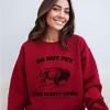 Simply Sage Market Women's Graphic Sweatshirt Yellowstone Fluffy Cows - image 2 of 4