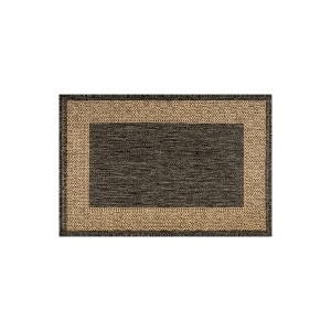 World Rug Gallery Jute-Look Checkered Border Area Rug, Easy Clean Non ...