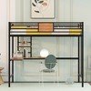 Twin Size Metal Loft Bed with Desk and Shelves - 2 of 4
