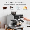 EUHOMY Espresso Machine with Grinder, 15 Bar Coffee Maker with Milk Frother Steamer Wand, Removable Water Tank, Silver - 2 of 4