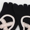 Anna-Kaci Women's Non-Slip Grip Yoga Sock and Fingerless Glove Set with Toe Separation and Ballet Strap Detail - 3 of 4