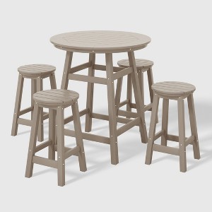 WestinTrends Malibu All Weather Hdpe Outdoor Patio Counter Height Dining Set (5-Piece) - 1 of 4