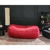 Gulches 8-Foot Traditional Cylindrical Bean Bag Red,Suede Fabric, Spacious Lounge for Adults and Families - 2 of 4
