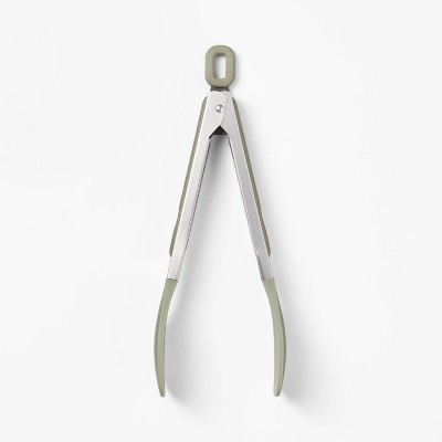 Silicone and Stainless Steel Mini Tong Sage Green - Figmint&#8482;