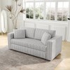Okak 75.6"Modular Corduroy Sofa Bed Convertible Soft Loveseat Sleeper Couch Futon with Storage Space 2 seater for Living Room Bedroom, Light Gray - 2 of 4