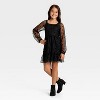 Girls' Long Sleeve Flocked Mesh Dress - Cat & Jack™ - 3 of 3