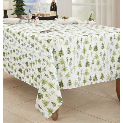 Winter Forest Trees Design Rectangular Fabric Tablecloth