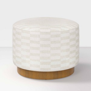 Round Ottoman with Plinth Base - Hearth & Hand™ with Magnolia - 1 of 3
