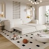 VASIP 93" King Size 3-in-1 Sleeper Sofa Bed Convertible Sleeper Sofa, 3-Seat Teddy Couch with 2 Lumbar Pillows for Living Room, Apartment,Beige - 2 of 4