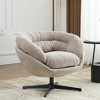 TiramisuBest 360°Swivel Chenille Chair w/ Removable Cushion, Black Metal Base - Multi-Space Accent Chair (Navy Blue) - 3 of 4