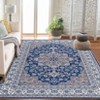 Vintage Washable Area Rug Floral Medallion Rugs for Living Room, Ultra Soft Accent Bedroom Carpet - 2 of 4