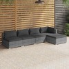 vidaXL 5-Piece Garden Lounge Set with Cushions in Poly Rattan Gray - Outdoor Patio Furniture with Robust Steel Frame for Garden, Deck and Patio - 2 of 4