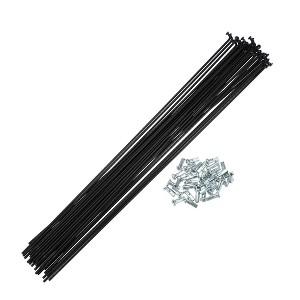 Unique Bargains 14G J Bend Bike Spokes with Nipples Steel Black 36 Pcs - 1 of 4